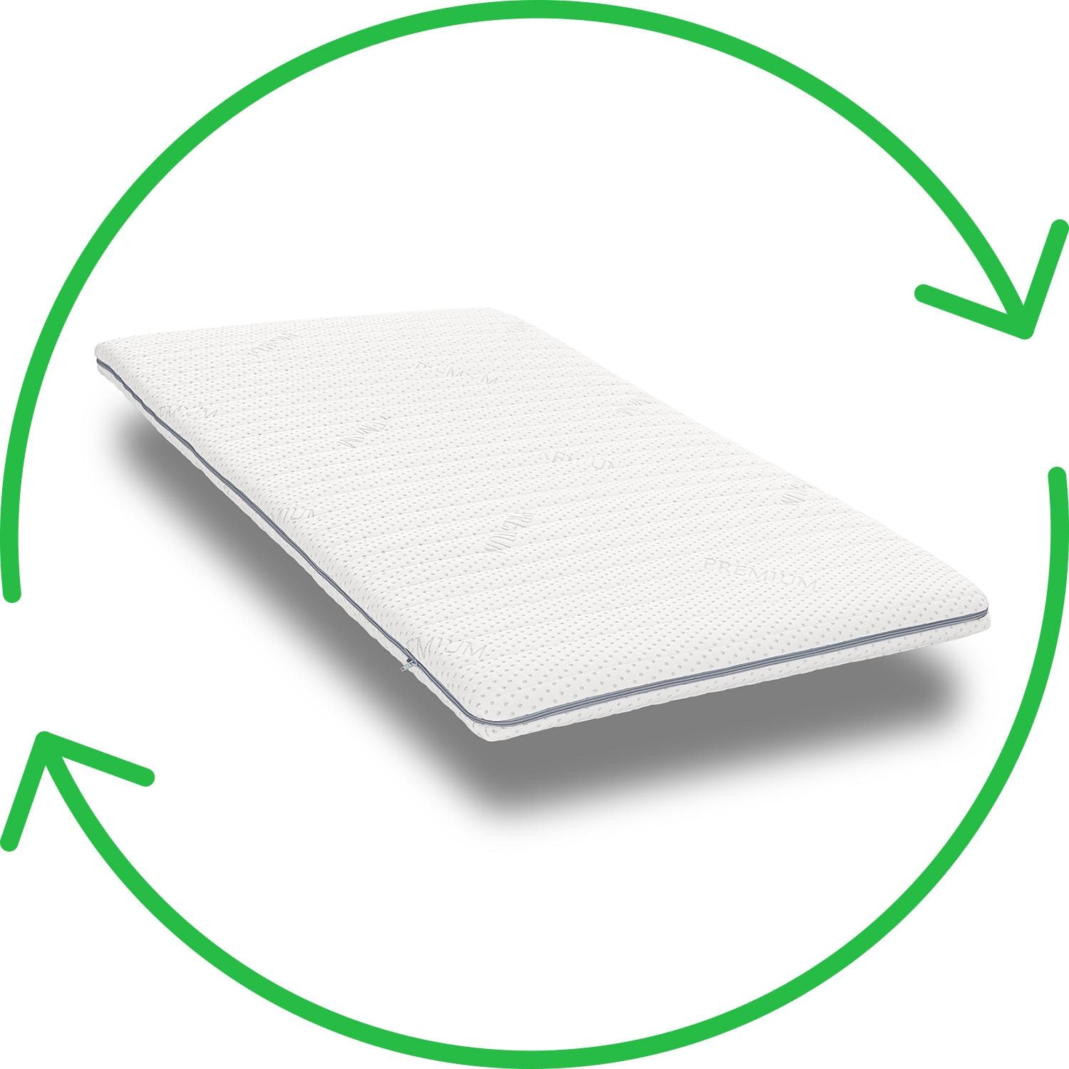 Reversible sides – Supportho Premium topper 100 x 200 cm H3 + CloudComfort Basic gel-flake pillow 40 x 80 cm