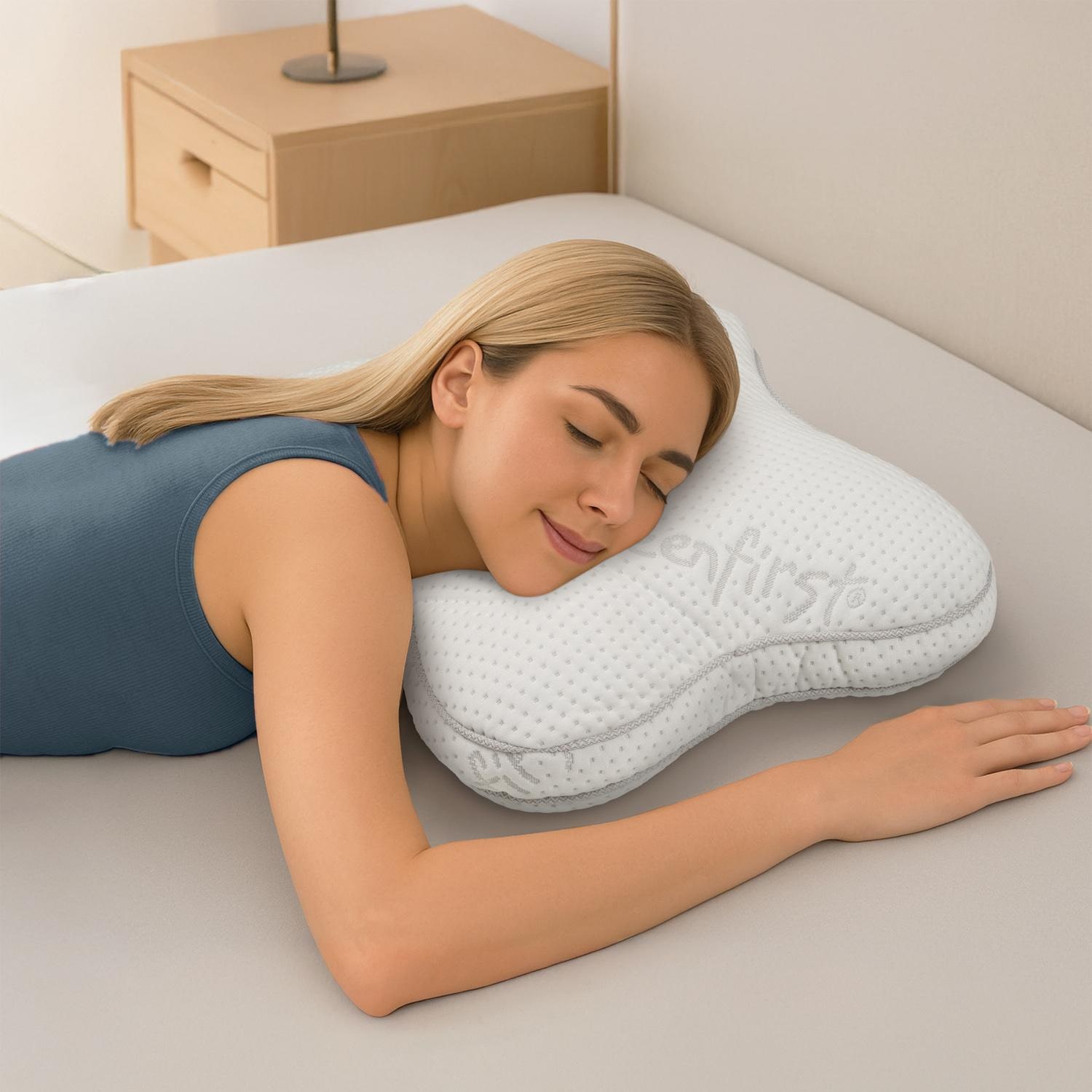2 x Sleezzz® premium gel foam contour and stomach sleeper pillows