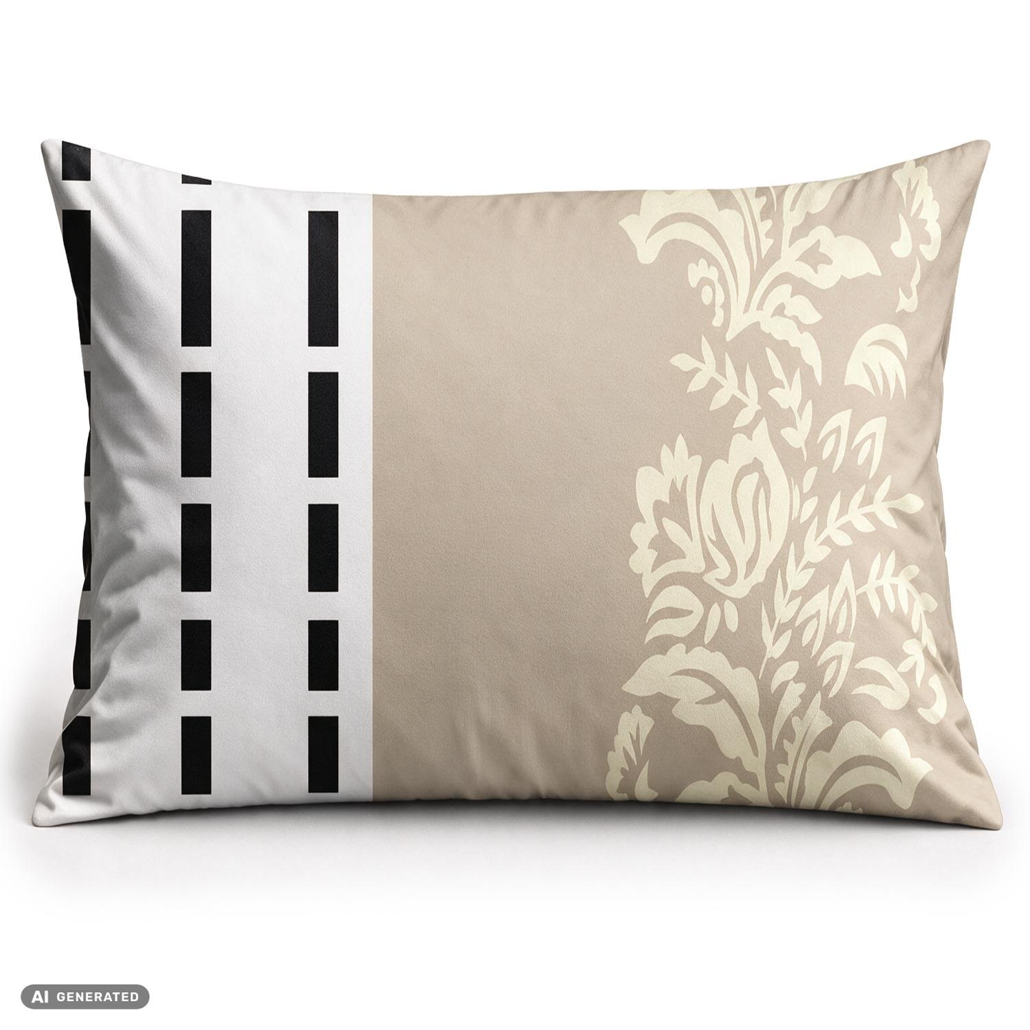 CloudComfort Basic – Set de 2 fețe de pernă din bumbac, bej/alb, 70 x 90 cm