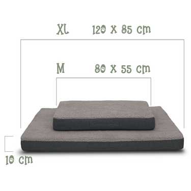 75 x 50 x 8 cm ergonomisches Hundekissen Größe S, Farbe schwarz