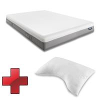Sleezzz Premium viskoelastik yatak 120 x 200 cm, yükseklik 20 cm, sertlik derecesi H2/H3, çevirme tutamaçları dahil + Sleezzz® Cool Jel Köpük Konturlu Boyun Destek Yastığı 40 x 60 x 16 cm
