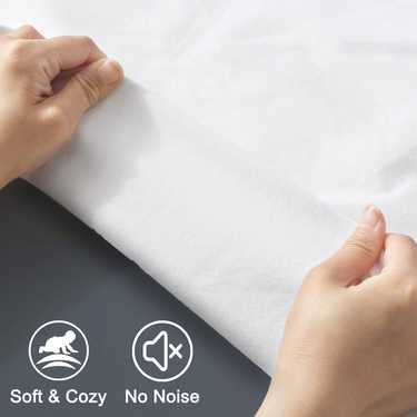 Sleezzz Vital waterproof molleton mattress protector fixed tension 180 x 200 cm, mattress protector made of 100% cotton in white