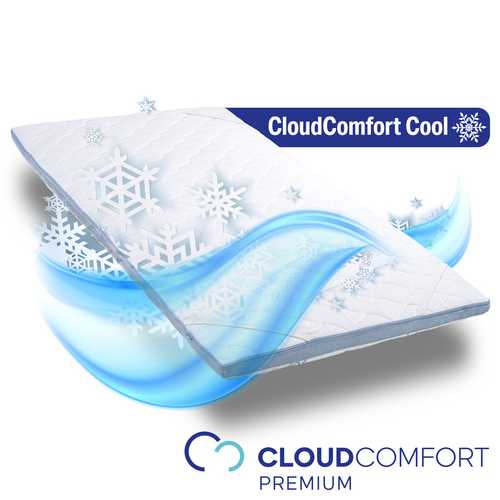 Kaltschaumtopper CloudComfort Cool 180 x 200 cm H2/H3, Höhe 7 cm, Härtegrad H2/H3, 7-Zonen Topper mit Sommer- und Winterseite