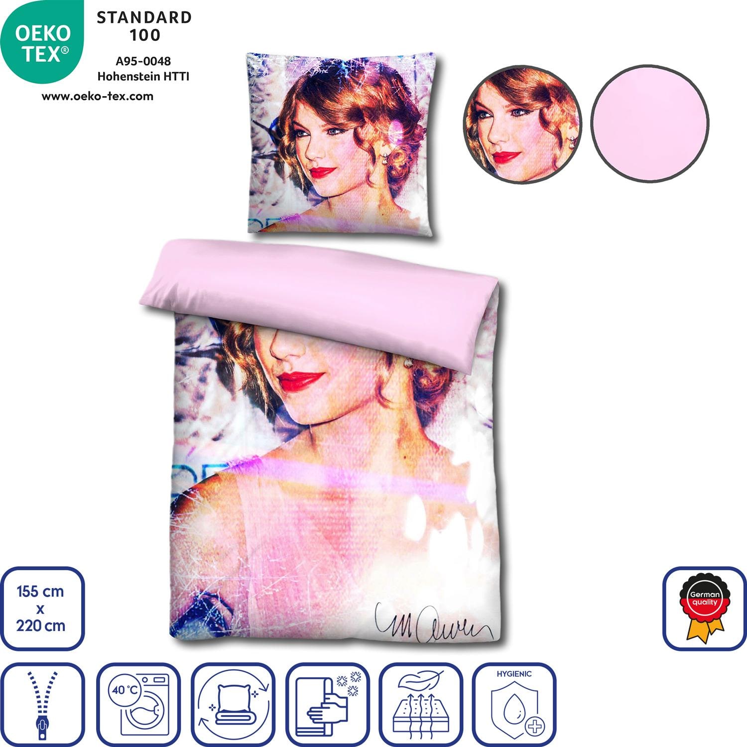 Eigenschaften als Symbole – Castell Mikrofaser Wendebettwäsche Taylor Swift von Sid Maurer 155 x 220 + 80 x 80 cm