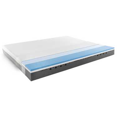 Matelas viscoélastique Sleezzz Premium 180 x 200 cm, hauteur 20 cm, degré de fermeté H2/H3, avec poignées réversibles + 2 oreillers Sleezzz® Smart réglables en hauteur