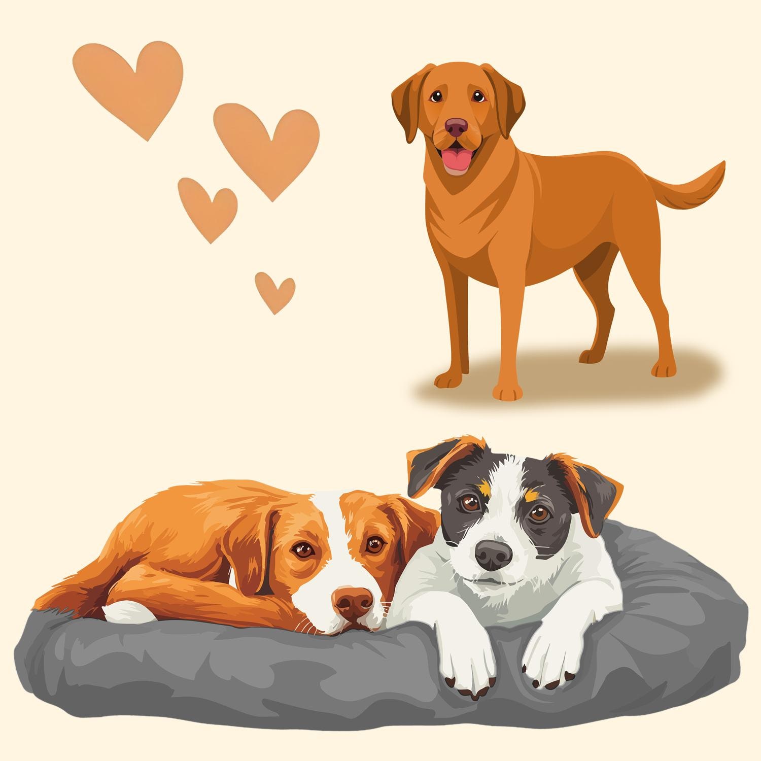 Petzzz ergonomisches Hundekissen Wormi M 80 x 56 x 12 cm