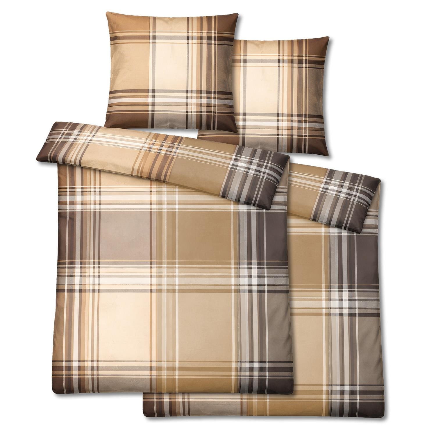 Doppelpack Feinbiber Bettwäsche 135 x 200 cm + 80 x 80 cm