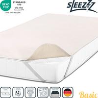 Sleezzz Basic Molton mattress protector 140 x 190 cm, mattress protector made of 100% cotton, natural colors, fixed tension