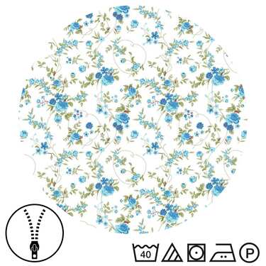 Doppelpack CloudComfort Basic Mikrofaser Bettwäsche blaue Blumen 135 x 200 + 80 x 80 cm