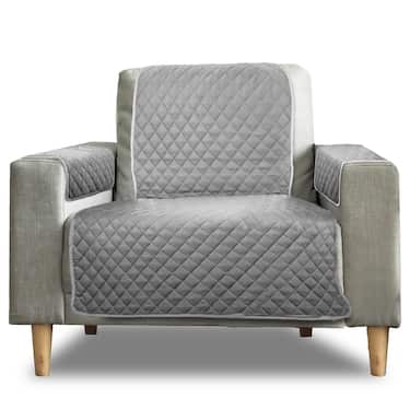Sofaschoner Einsitzer / Sessel grau / anthrazit 50 x 191 cm + 2 x 50 x 55 cm 