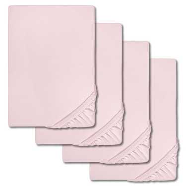 Set di 4 lenzuola Castell in jersey rosa 90 x 190 - 100 x 200 cm (4 pezzi)