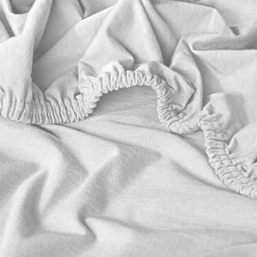 CloudComfort Basic sábana bajera jersey stretch blanco 120 x 200 cm