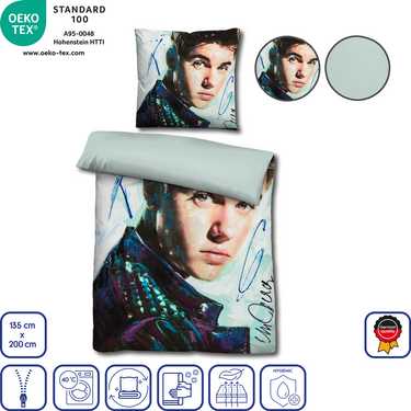 Castell microfiber reversible bed linen Justin Bieber by Sid Maurer 155 x 220 + 80 x 80 cm