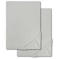 Confezione doppia CloudComfort Basic lenzuolo matrimoniale jersey stretch grigio argento 180 x 190 - 200 x 200 cm (2 pezzi)