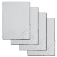 Spannbettlaken Winterflausch silber grau 140 x 190 - 160 x 200 cm im 4er-Pack