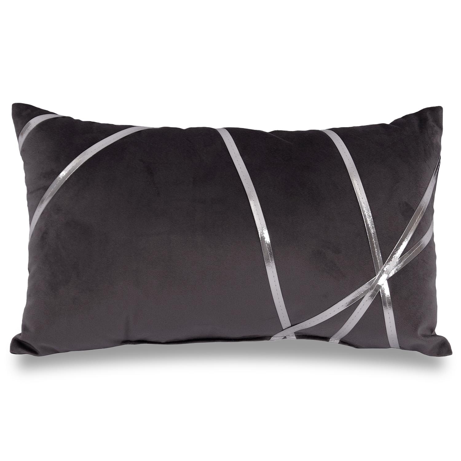 Decorative cushion velvet black 30 x 50 cm