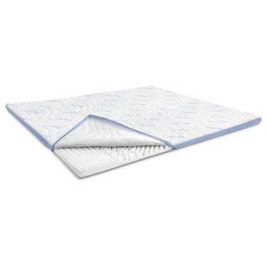 Cold foam topper CloudComfort Cool 160 x 200 cm H2/H3, height 7 cm, firmness level H2/H3, 7-zone topper with summer and winter side + Sleezzz® Cool cooling effect pillow