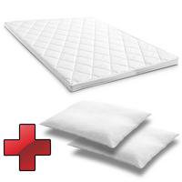 Comfort foam topper T6 180 x 200 cm, height 6 cm, firmness level H3 + 2 CloudComfort Basic microfiber pillows 80 x 80 cm