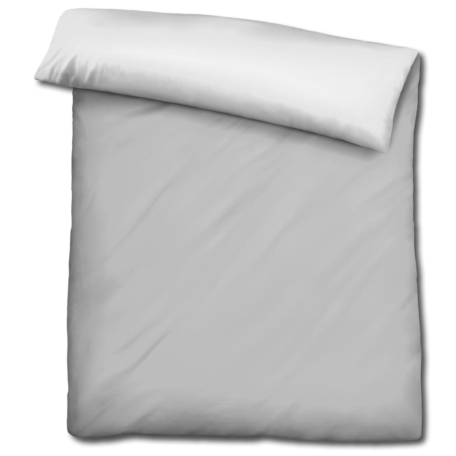 CloudComfort Basic biancheria da letto reversibile grigio chiaro/bianco 135 x 200 + 80 x 80 cm