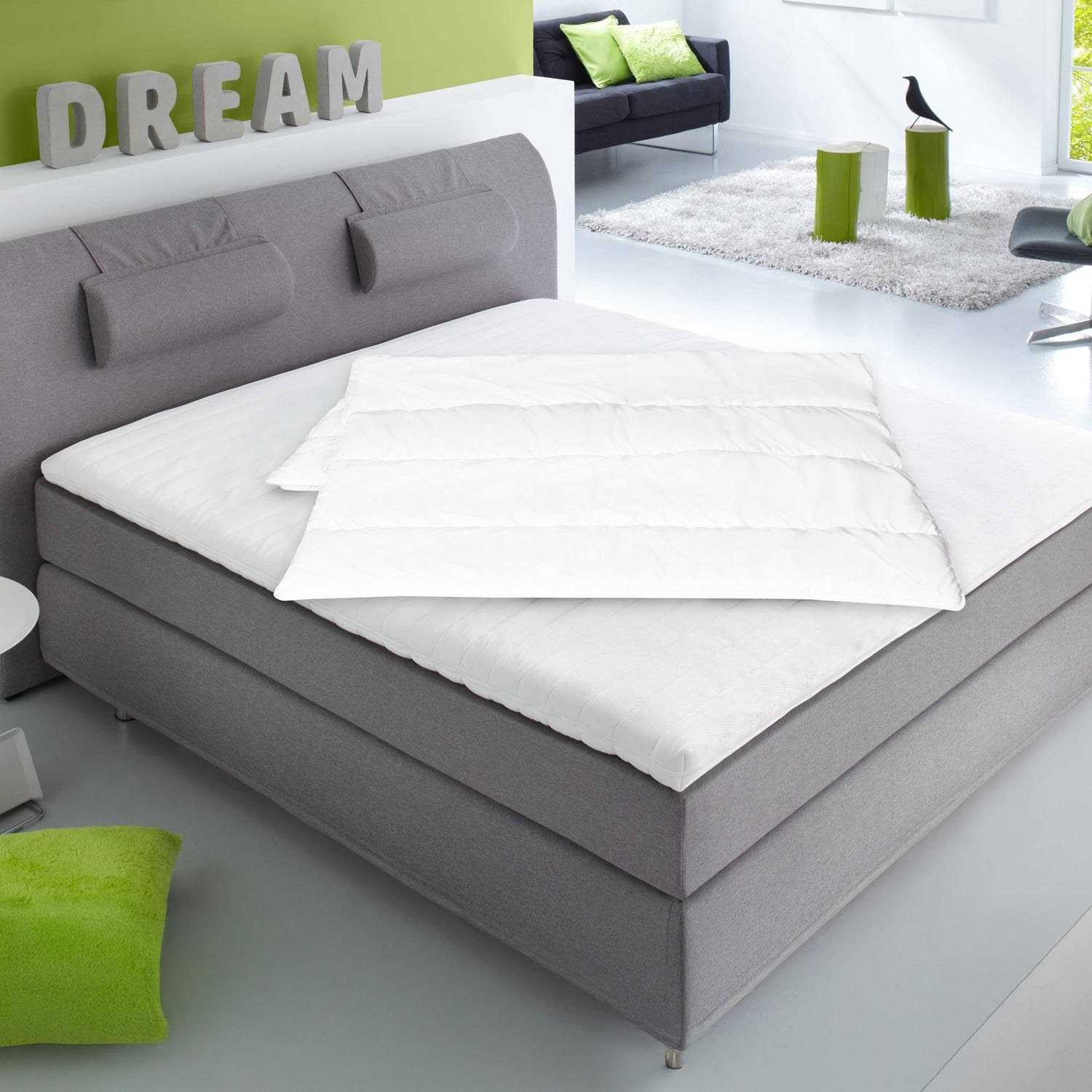 Im Schlafzimmer – CloudComfort Basic Mikrofaser Bettset 155 x 220 cm + 40 x 80 cm