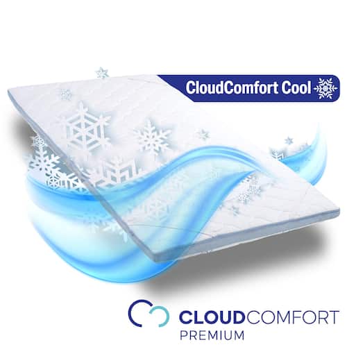 Topper ze studené pěny CloudComfort Cool 140 x 200 cm H2/H3, výška 7 cm, stupeň tuhosti H2/H3, 7zónový topper s letní a zimní stranou