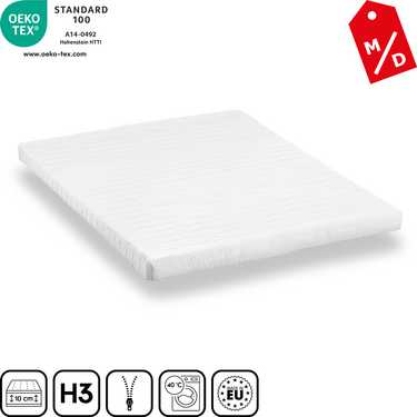 Matelas mousse confort K10 160 x 200 cm, hauteur 10 cm, degré de fermeté H3