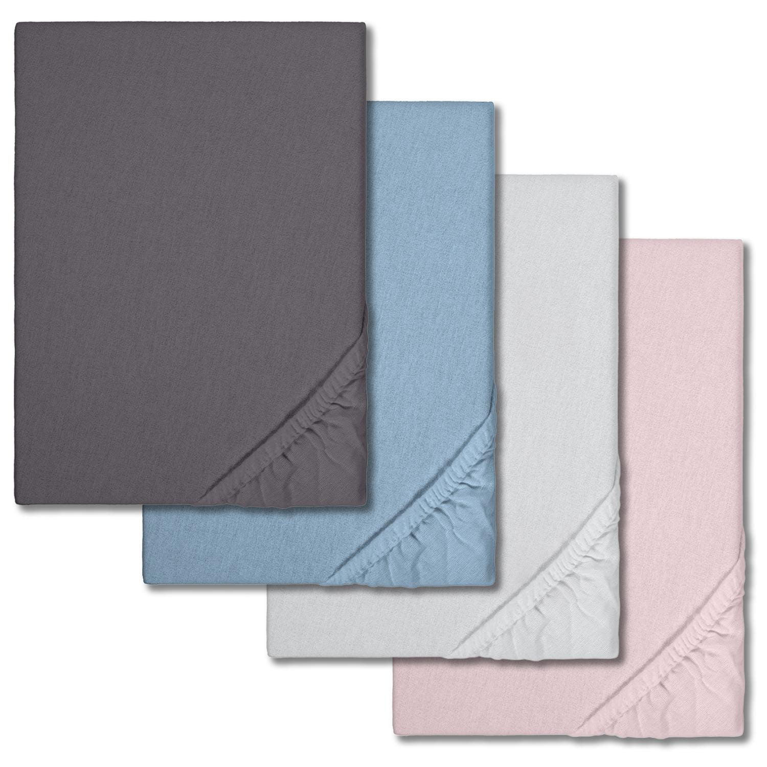 Sparpaket 4 Farben Spannbettlaken Winterflausch 180 x 190 - 200 x 200 cm