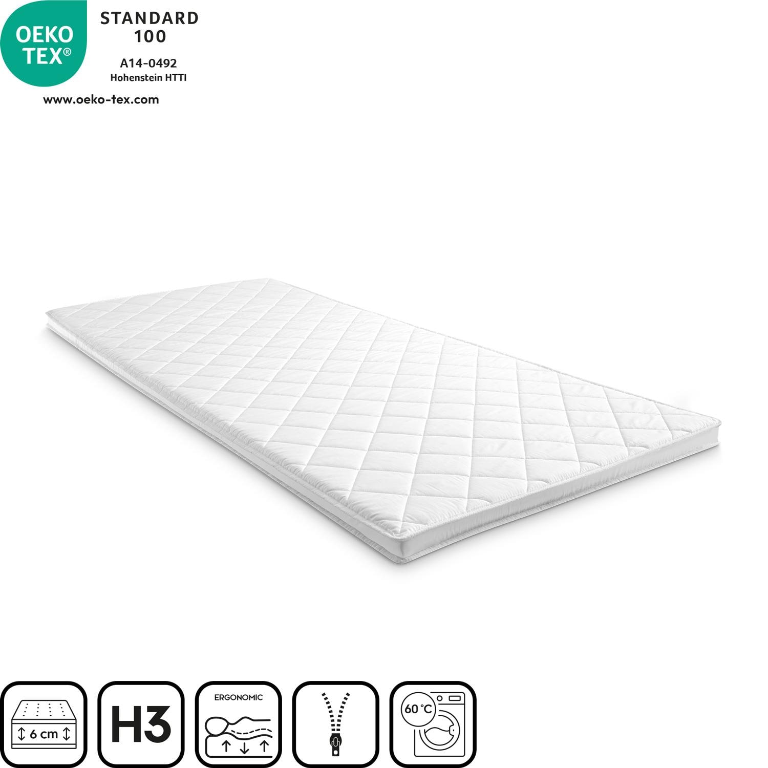 Komfortná penová podložka T6 80 x 200 cm, výška 6 cm, stupeň tvrdosti H3