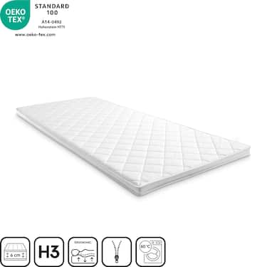 Komfortschaumtopper T6 80 x 200 cm, Höhe 6 cm, Härtegrad H3
