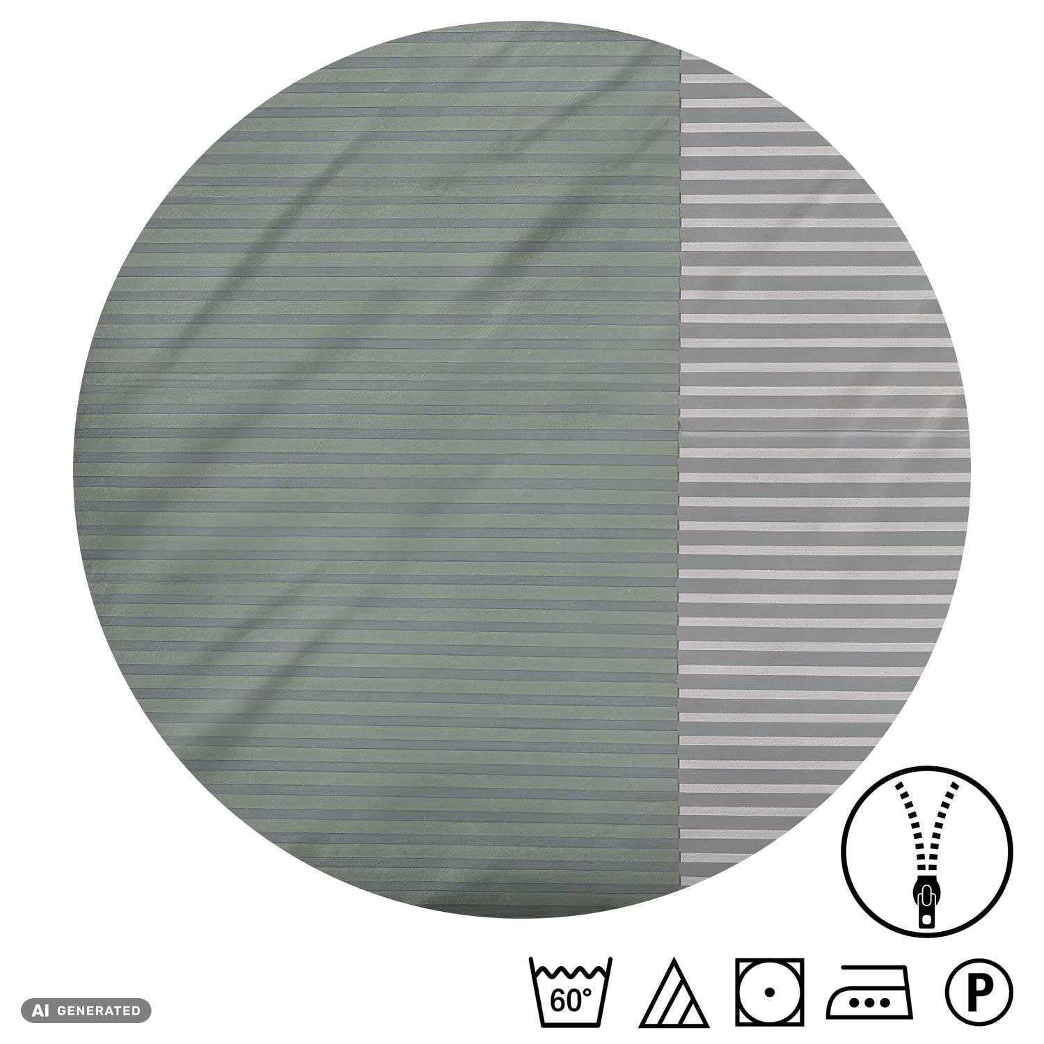CloudComfort Renforcé Bettwäsche grau/grün gestreift 135 x 200 + 80 x 80 cm