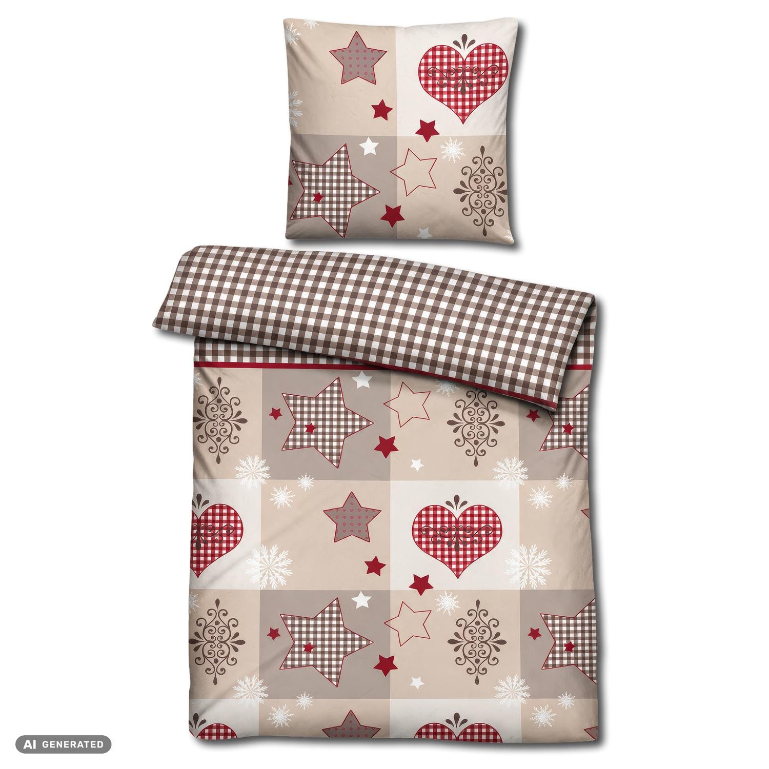 Beddengoed van poly-katoenflanel 140 x 200 cm + 70 x 90 cm