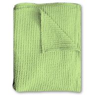 Bavlněná vaflová piké přikrývka světle zelená 130 x 180 cm