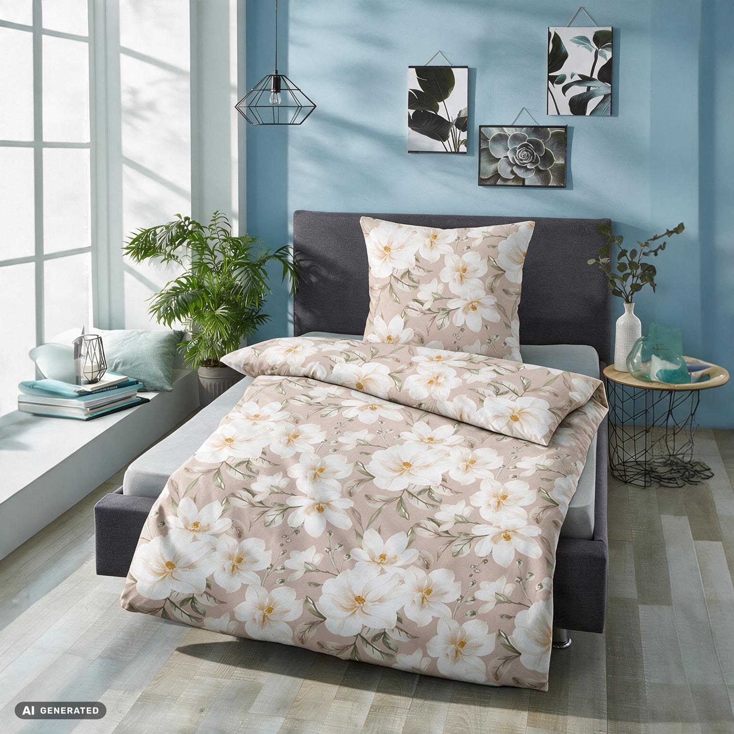Baumwoll-Satin Bettwäsche 140 x 200 cm + 70 x 90 cm