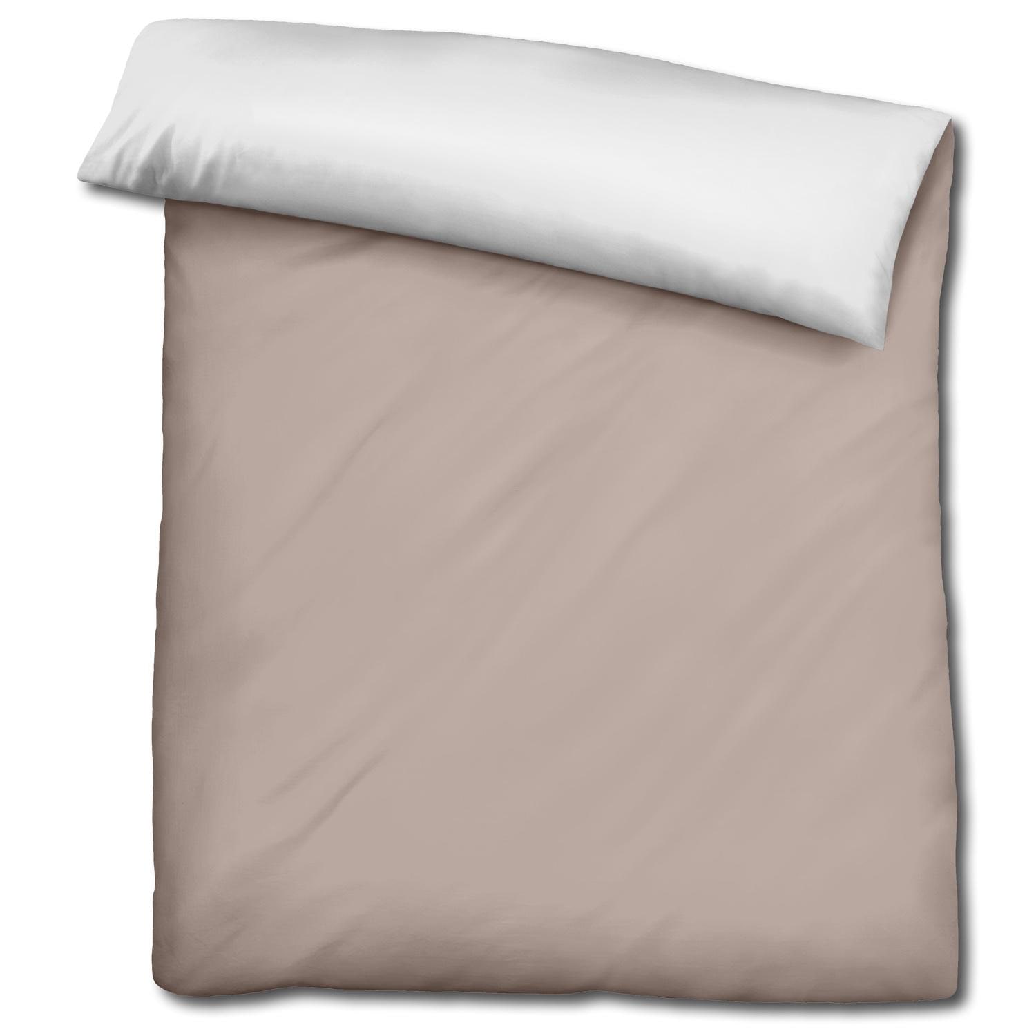 Sleezzz® Renforcé reversible bed linen beige/white 135 x 200 + 80 x 80 cm