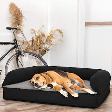 80 x 55 x 23 cm orthopaedic dog bed with backrest size M