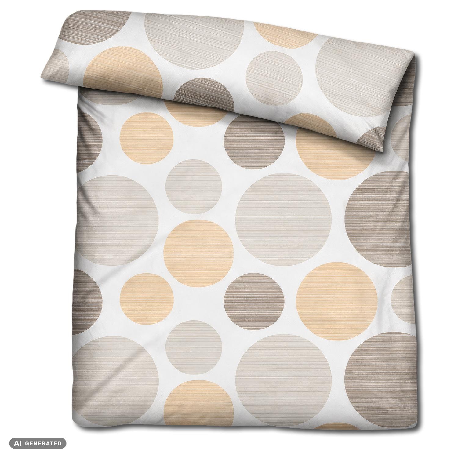 CloudComfort Renforcé Bettwäsche gelbe Kreise 135 x 200 + 80 x 80 cm