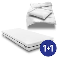 Sleezzz Superior pocket spring mattress 90 x 200 cm, height 18 cm, firmness level H3 + CloudComfort Basic microfiber bed set 135 x 200 cm + 80 x 80 cm