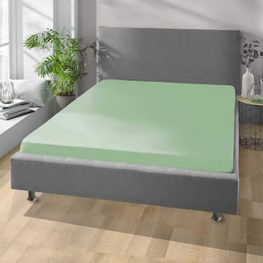 Spannbettlaken Microfaser Interlock-Jersey grün 140 x 190 - 160 x 200 cm