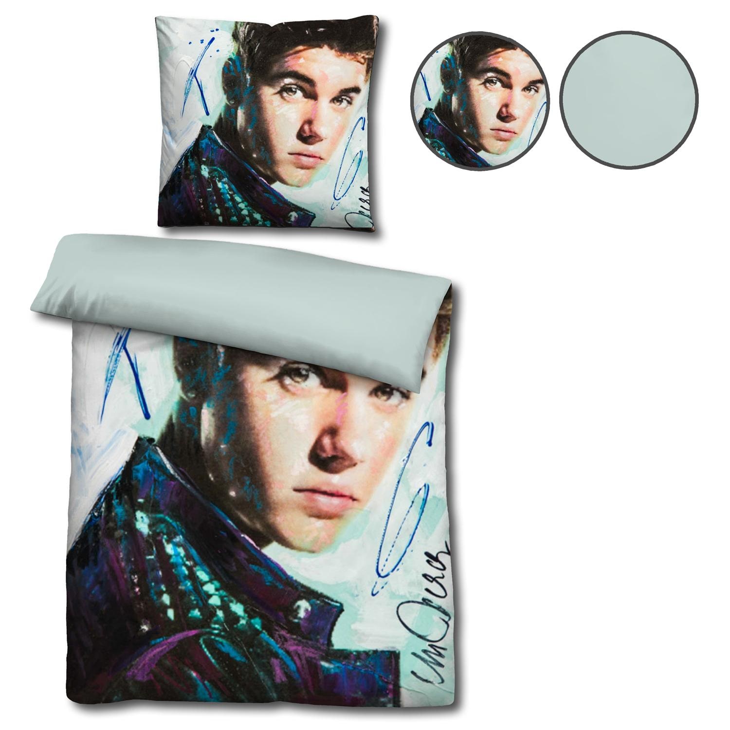 Castell biancheria da letto reversibile in microfibra Justin Bieber di Sid Maurer 155 x 220 + 80 x 80 cm