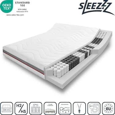 7-tsooniline ergonoomiline taskupõhine madrats Sleezzz Premium 140 x 200 cm, kõrgus 23 cm, kõvadusaste H2/H3