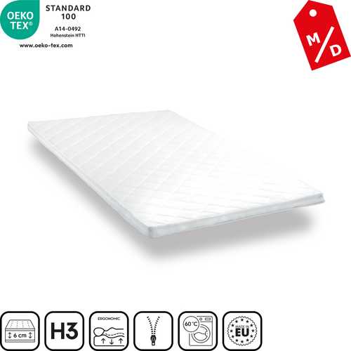 Comfort foam topper T6 120 x 200 cm, height 6 cm, firmness level H3