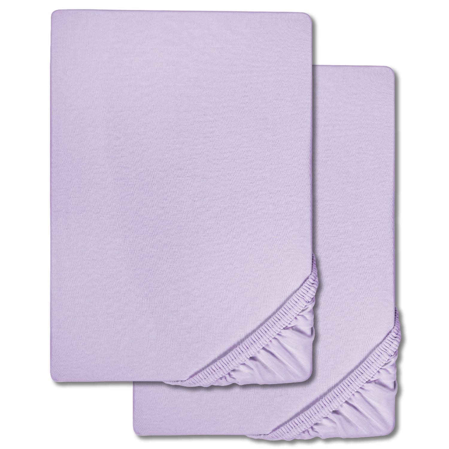Fitted sheet microfiber interlock jersey lilac 90 x 190 - 100 x 200 cm 180 x 200 - 200 x 200 cm double pack Fitted sheet microfiber interlock jersey lilac 90 x 190 - 100 x 200 cm 180 x 200 - 200 x 200 cm double pack