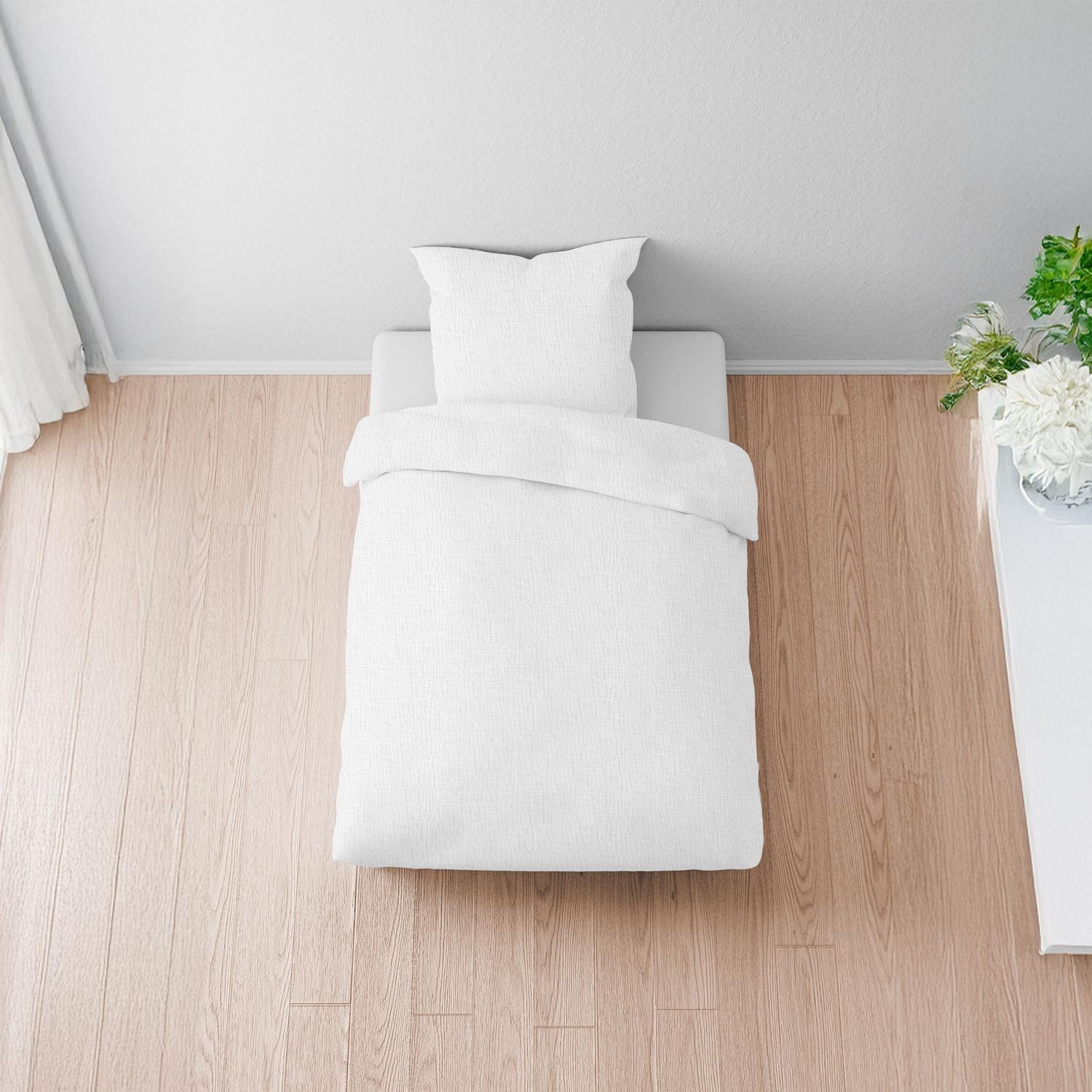 Double pack Sleezzz® muslin bed linen white 155 x 220 cm + 80 x 80 cm