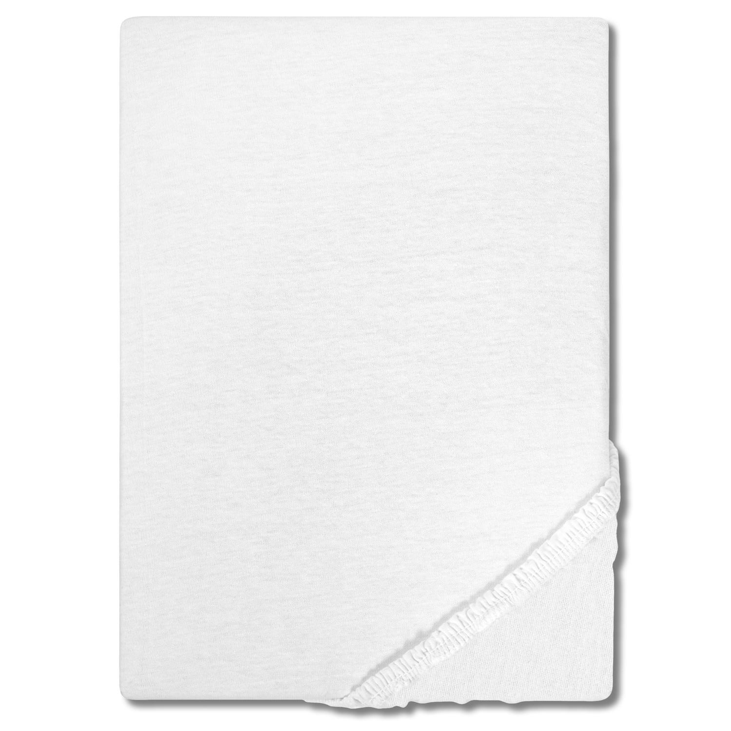CloudComfort Basic Spannbettlaken Jersey-Stretch weiß 90 x 190 - 100 x 200 cm