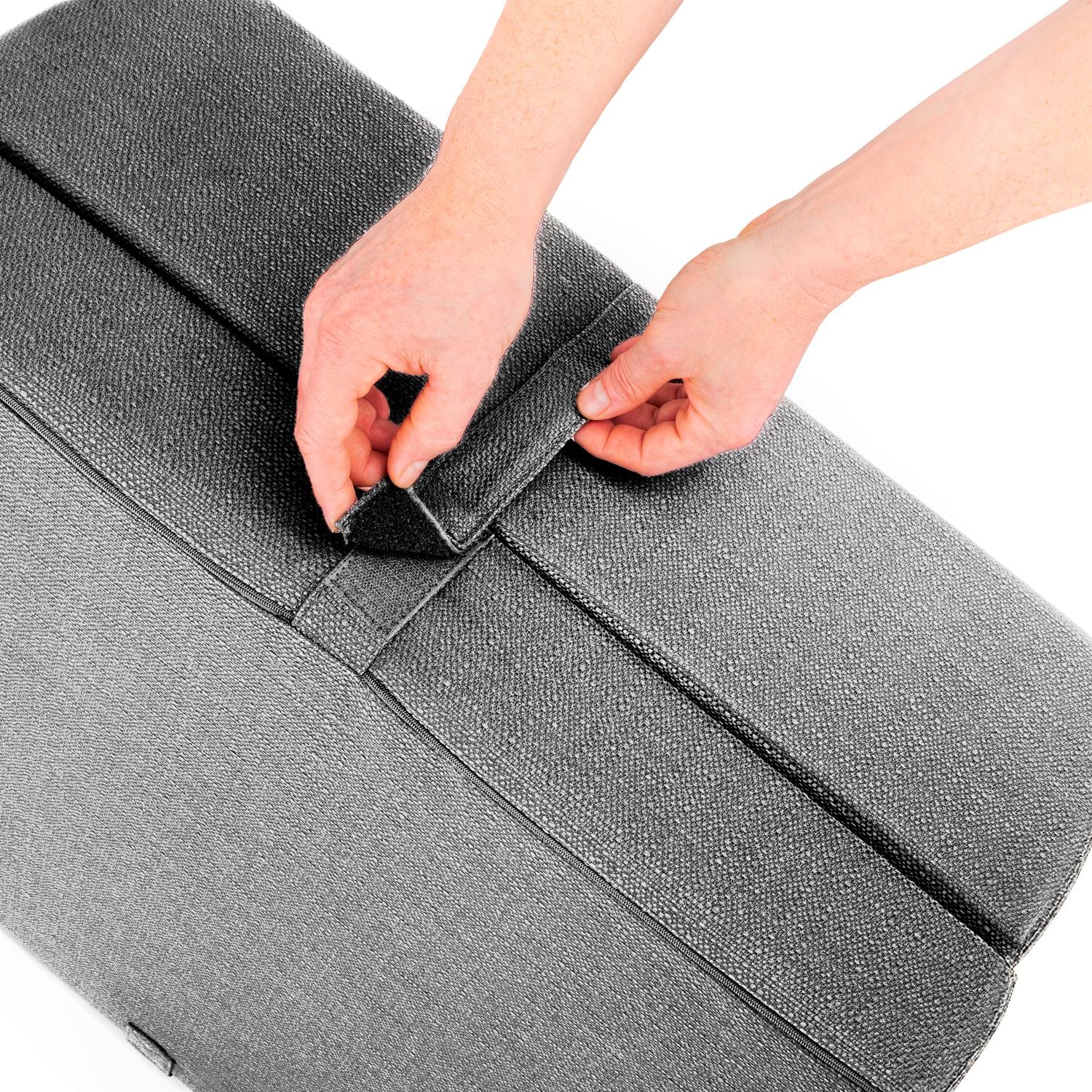CloudComfort Premium opvouwmatras 70 x 195 cm, zilverkleurig, 10 cm dik, bekleed met meubelstof