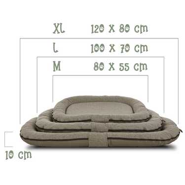 100 x 70 x 10 cm Petzzz dog cushion beige size M