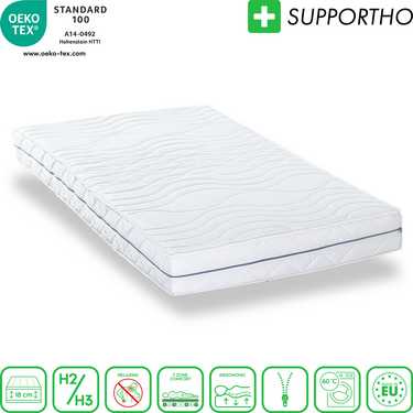 Ergonomic mattress 140x200 cm 7-zone Supportho Premium, height 18 cm, firmness level H2/H3