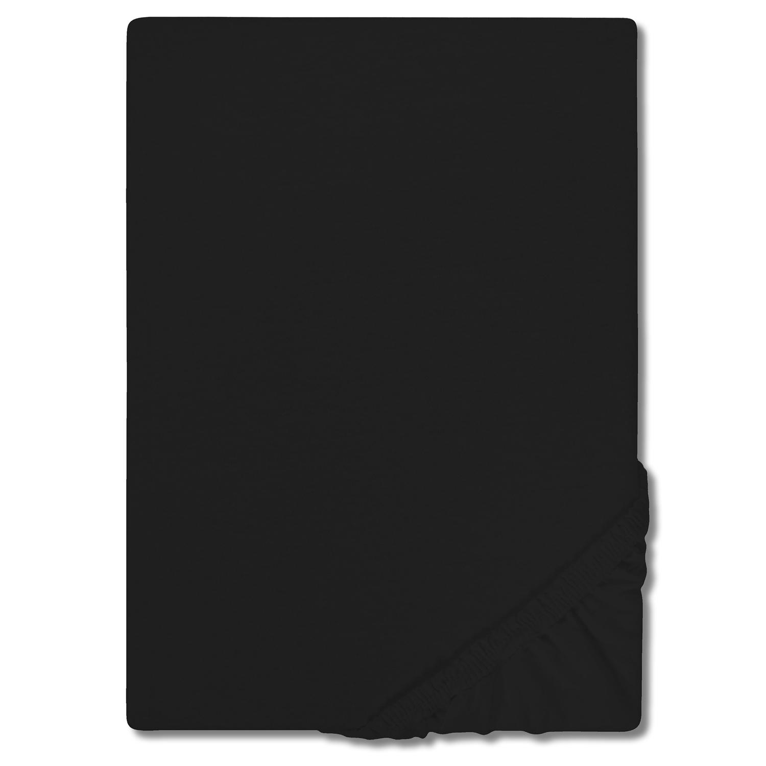 CloudComfort Základní napínací prostěradlo jersey černé 180 x 190 - 200 x 200 cm