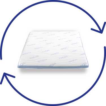 Cold foam topper CloudComfort Cool 120 x 200 cm H2/H3, height 7 cm, firmness level H2/H3, 7-zone topper with summer and winter side