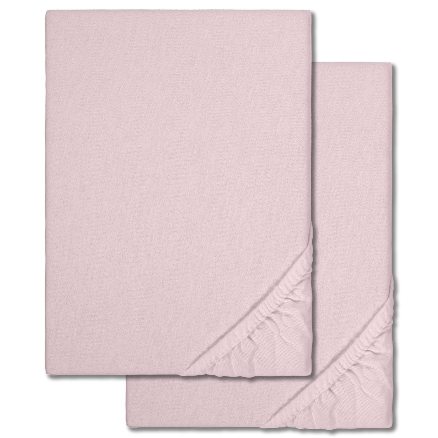 Spannbettlaken Winterflausch rosa 90 x 190 - 100 x 200 cm Doppelpack